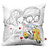 Romantic Couple On A Ride Printed Cushion Gift for Him/Her